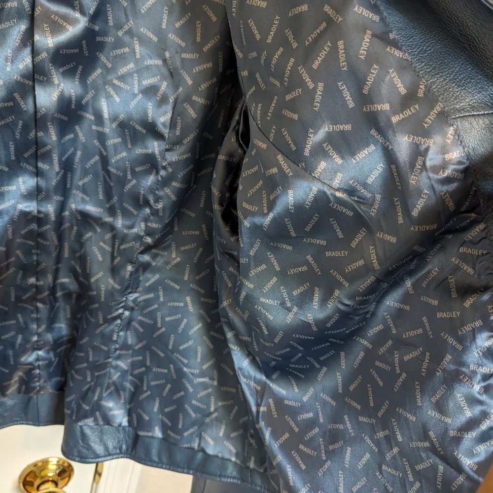 VINTAGE REAL LEATHER | METALLIC / PEARL BLUE | Jacket | L | Bradley Bayou | EUC - Picture 11 of 15